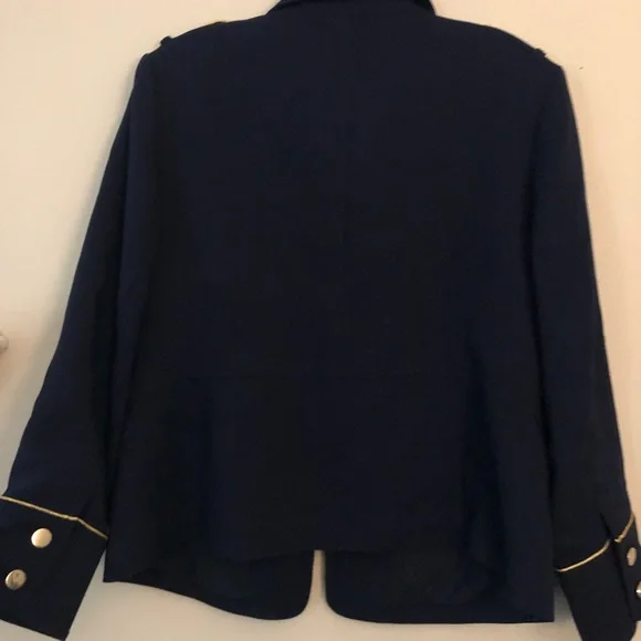 NEW Chico’s Military Jacket Blazer Navy Large - Picture 4 of 7
